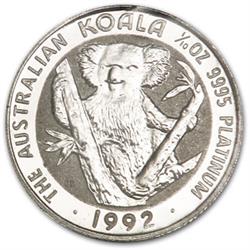 Platinová mince 1/10 Oz Koala (Austrálie) - Rub
