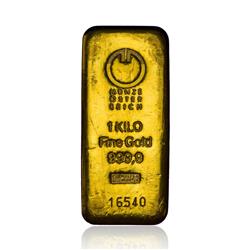 Zlatý slitek 1000 g Heraeus/ Valcambi/ Argor-Heraeus (LBMA) - Líc slitku