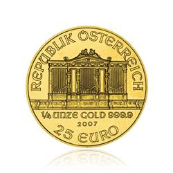Zlatá mince Philharmoniker 1/4 Oz - Líc