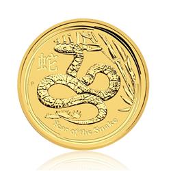 Zlatá mince Lunární Série II - Rok Hada 2013 - 1/20 OZ -  Líc