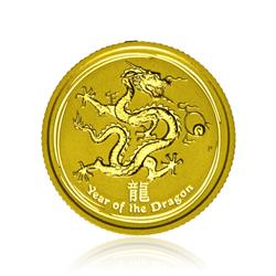 Zlatá mince Lunární Série II - Rok Draka 2012 - 1/10 OZ - Líc