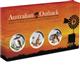Sada 3ks 1/2 Oz kolorovaných stříbrných mincí AUSTRALIAN OUTBACK 2012 - Ilustrovaná krabička