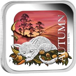 Stříbrná mince- Podzim 2013 1OZ Proof Square Coin - Líc 