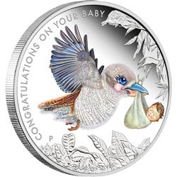 Stříbrná mince- NEWBORN BABY 2013 1/2 OZ PROOF - Líc