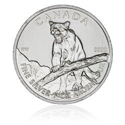 Stříbrná mince Wildlife Puma 1 Oz 2012 (Kanada) - Líc