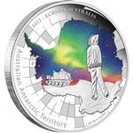 Stříbrná mince séria "Australian Antarctic Territory" - "Aurora Australis 2013" 1oz Proof - Líc