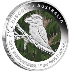 Platinová mince - 2012 Discover Australia – Kookaburra 1/10oz PROOF - Líc 
