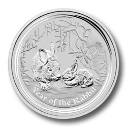 Stříbrná mince Australské Lunární série II Králík1 oz (2011) - Líc