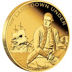 Zlatá mince Captain James Cook 2013 1/4oz Proof - Líc