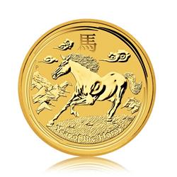 Zlatá mince Lunární Série II - Rok Koně 2014 - 2 OZ - Líc