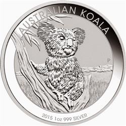 Stříbrná Mince Koala 2015 - 1/2 Oz - Líc
