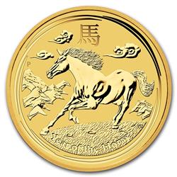 Zlatá mince Lunární Série II - Rok Koně 2014 - 1/20 OZ - Líc