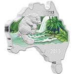 Ptakopysk 2013 1OZ - série ve tvaru mapy Austrálie - Líc