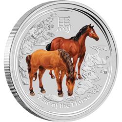 Australská Lunární série II 2014 Rok Koně 1kg - Gemstone - Líc