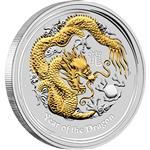 Australská Lunární Série II - Rok Draka 2012 - zlacená edice - Líc