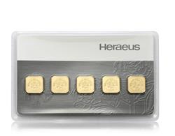 Zlatý slitek 5X1G MULTICARD HERAEUS/ARGOR HERAEUS 