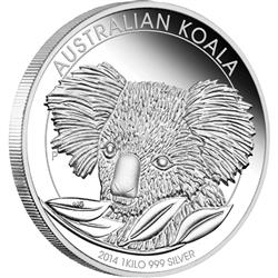 Stříbrná mince Koala 2014 - 1 Kg (Austrálie) Proof -  Líc    