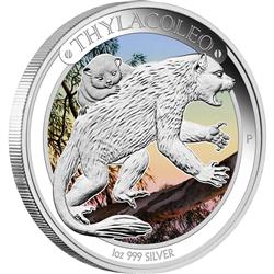 Australská megafauna - Thylacoleo 2014 1oz Proof - Líc
