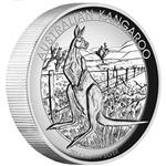 Stříbrná mince australský  Klokan 2014 1oz  Proof High Relief  - Líc