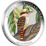 AUSTRALIAN KOOKABURRA ( Australský ledňáček)  kolorovaná 2014 1 Oz - Líc