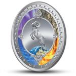 Sběratelská stříbrná mince kolorovaná - Rok kozy 2015 1 Oz - Líc