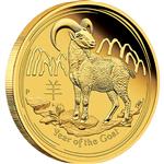 Australská Lunární Série II 2015 rok kozy 1/10 oz Gold Proof - Líc