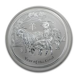 Stříbrná mince Lunární Série II - Rok Kozy 2015 - 1 Oz - Líc