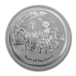 Stříbrná mince Lunární Série II - Rok Kozy 2015 - 2 Oz - Líc