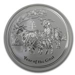 Stříbrná mince Lunární Série II - Rok Kozy 2015 - 5 Oz - Líc