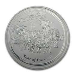 Stříbrná mince Lunární Série II - Rok Kozy 2015 - 10 Oz - Líc