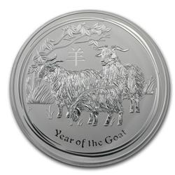 Stříbrná mince Lunární Série II - Rok Kozy 2015 - 1 kg - Líc