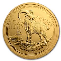 Zlatá mince Lunární Série II - Rok Kozy 2015 - 1/2 Oz - Líc