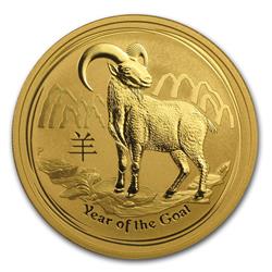 Zlatá mince Lunární Série II - Rok Kozy 2015 - 1 Oz - Líc