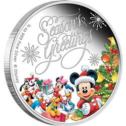 Stříbrná mince Disney Vánoční přání 2014 1/2oz  Proof  Season's Greetings - Líc