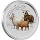 Sada 4 ks stříbrných mincí Lunární Série II - Rok Kozy 2015 1 Oz - Kolorovaná Líc
