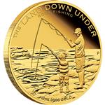 Stříbrná mince "The Land Down Under" - Rybaření na skále 2014 1/4oz Proof - Líc
