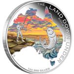 Stříbrná mince "The Land Down Under"  Země protinožců -  Rock Fishing ( Rybaření na skále) 2014 1 oz Proof - Líc