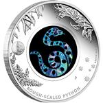 Stříbrná mince, australská opálová série - AUSTRALIAN OPAL SERIES - Kobra 2015 1 oz - Líc
