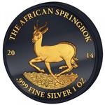 Stříbrná mince Antilopa skákavá ze série "Zlatá Enigma" Golden Enigma 1 oz 2014 Gabon - Líc
