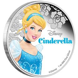 Stříbrná mince Disney Popelka (Princess - Cinderella) 2015 1oz Proof - Líc