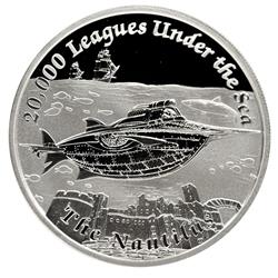 Stříbrná mince  The Nautilus 2015 1oz silver Proof ( Série slavné lodě, které nikdy nevypluly) - Líc