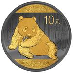 Stříbrná mince Panda ze série "Zlatá Enigma" Golden Enigma 1 oz 2015 China - Líc