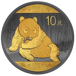 Stříbrná mince Panda ze série "Zlatá Enigma" Golden Enigma 1 oz 2015 China - Líc
