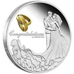 Stříbrná mince Svatba, Wedding 2015 1oz  Proof  - Líc