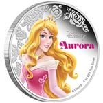 Stříbrná mince Disney Šípková Růženka (Princess - Aurora) 2015 1oz Proof - Líc