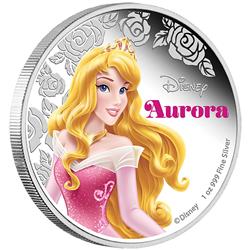 Stříbrná mince Disney Šípková Růženka (Princess - Aurora) 2015 1oz Proof - Líc