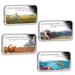 Sada 4 stříbrných mincí - Sunburnt Country 2015 1 oz  Proof Austrálie  - sada čtyř incí - Líc