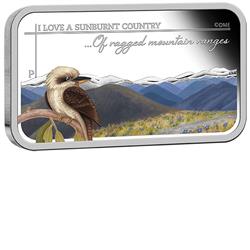 Stříbrná mince - série  Sunburnt Country 2015 1 oz  Proof Austrálie ( Of ragged mountain ranges ) - Líc