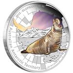 Stříbrná mince  Rypouš sloní, Elephant Seal - AUSTRALIAN ANTARCTIC TERRITORY 2015 1 oz Proof - Líc
