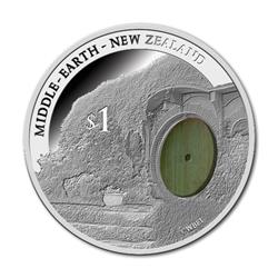 The Hobbit:"Bitva pěti armád dno pytle" stříbrná pamětní mince Proof - Líc